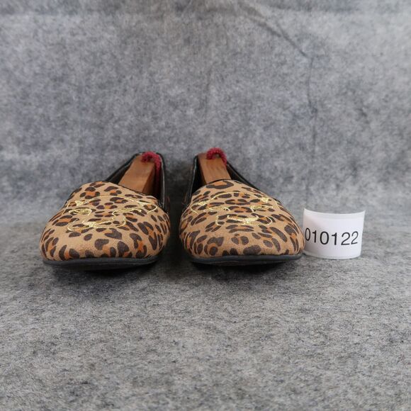 Abound Shoes Womens 5.5 Flats Fashion Slip On Leopard Print Embroidered Slipper - Picture 3 of 15